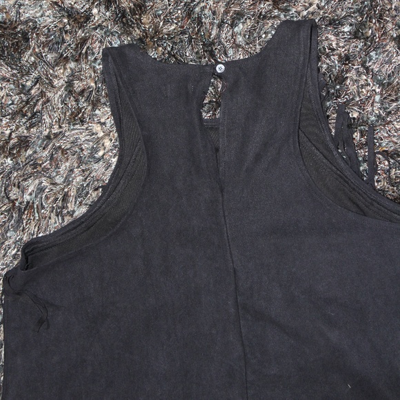Hollister Fuax Suede Sleeveless Fringe Top Large - Picture 4 of 5